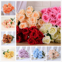  A large bunch of roses simulation fake flowers silk flower wall decoration living room decoration wedding road leading flower arrangement wedding hall
