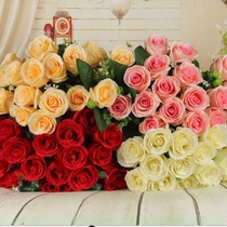  18 head bouquet Diamond rose Simulation rose fake bouquet Flower wall silk floral decoration dining table Wedding bouquet