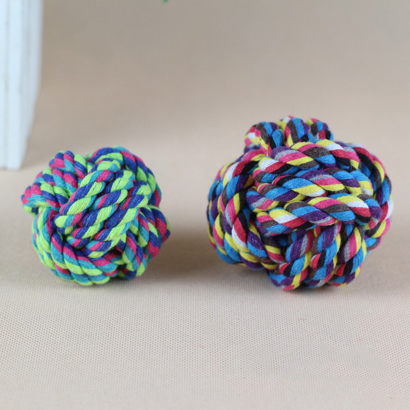 Teddy dog ​​toy ball VIP molar toy pet Pomeranian cotton rope ball resistant to bite rope knot ball puppy tooth cleaning rope ball