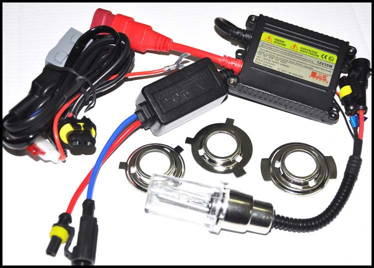 Scooter đèn Xenon sửa đổi siêu sáng 12v55w off-road Fuxi WISP Flint Xenon đèn pha phía trước đèn pha trắng xe máy