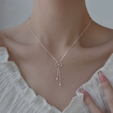 Летнее ожерелье с бантиком, сексуальный аксессуар, серебро 925 пробы, коллекция 2022, премиум класс, легкий роскошный стиль