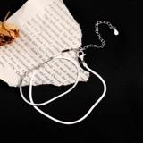 Ожерелье, брендовая цепочка до ключиц, короткий чокер, подвеска, серебро 925 пробы, простой и элегантный дизайн