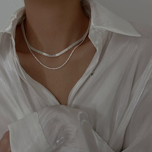 Ожерелье, цепочка до ключиц, серебро 925 пробы, коллекция 2023