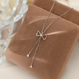 Летнее ожерелье с бантиком, сексуальный аксессуар, серебро 925 пробы, коллекция 2022, премиум класс, легкий роскошный стиль