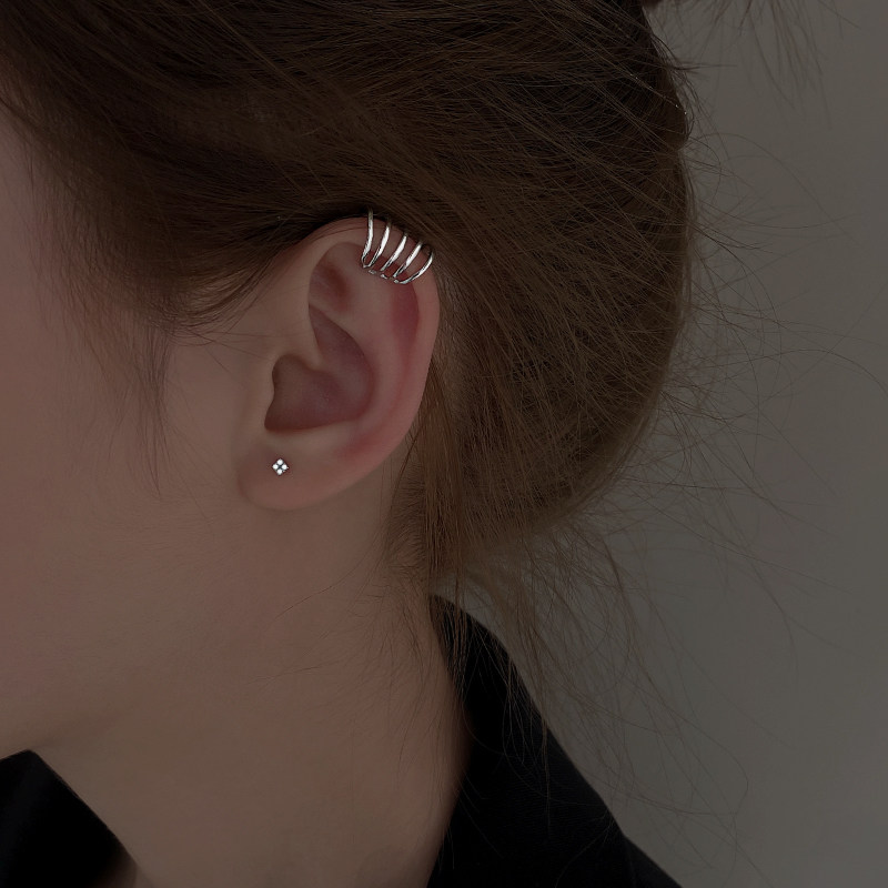 925 pure silver without ear clip woman 2021 New wave earrings ear-pin earbone clip 2022 lukewarm wind ear accessories