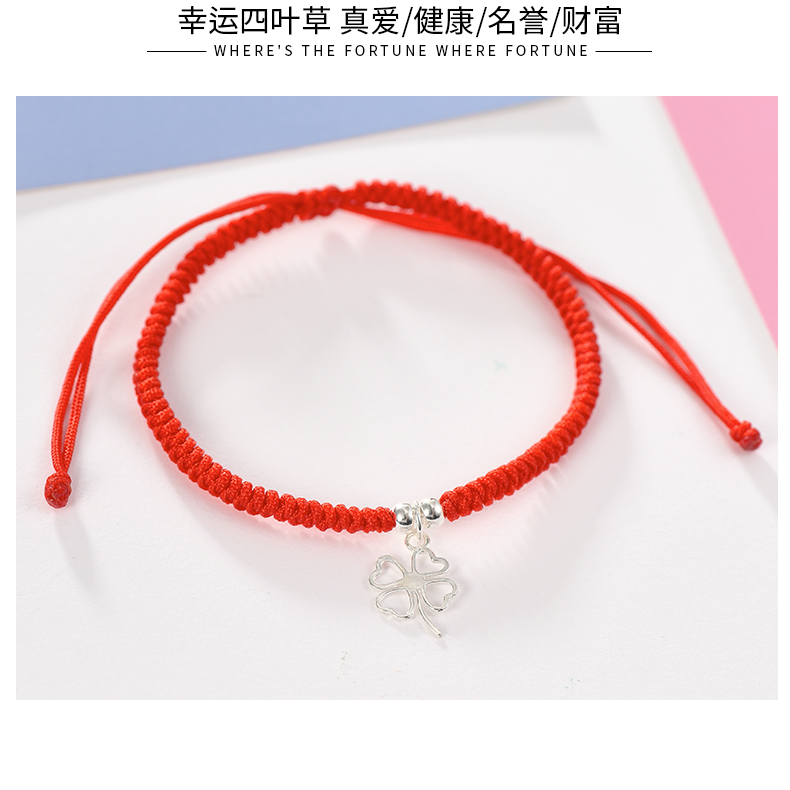 2019 mới sterling bạc đôi vòng chân nữ sinh năm đỏ dây đeo tay vòng tay chuông với âm thanh chân dây nam lắc chân nữ bạch kim