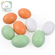 Mô phỏng bằng gỗ trứng trứng vịt trứng trẻ em chơi nhà đồ chơi DIY painted graffiti Easter egg mô hình