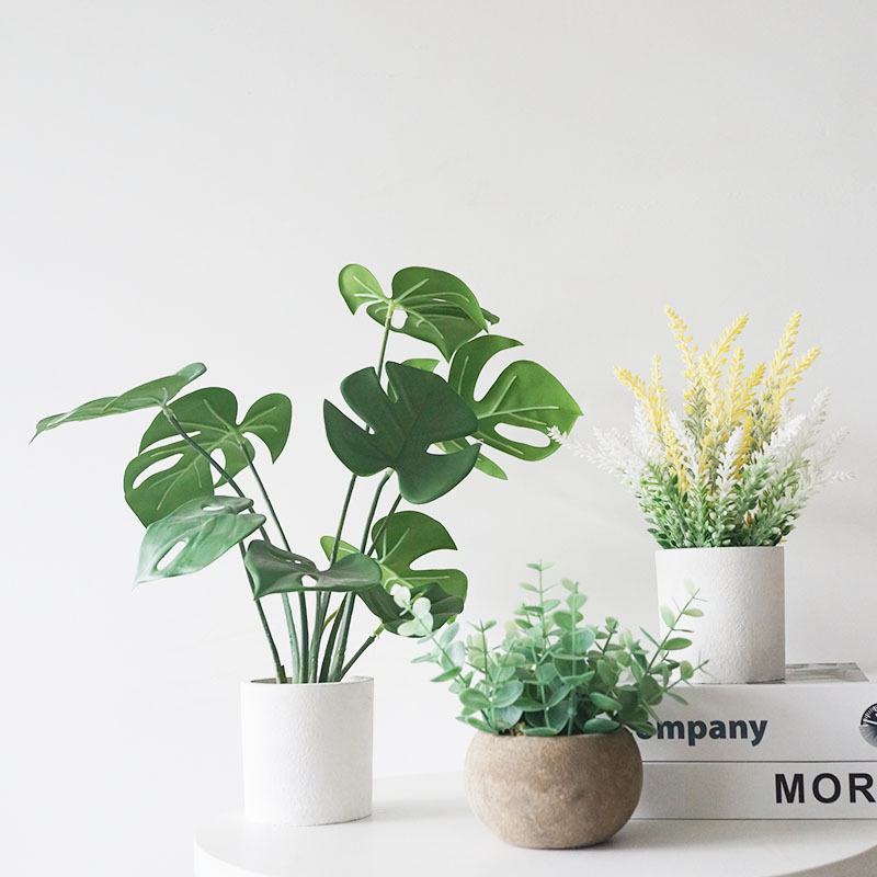 Creative Artificial Flowers, Simulated Green Plants, Potted Succulents, Artificial Flower Small Ornaments, Plants for Living Room Desktop Decoration ins