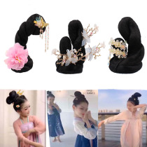 Ancient costume wig female Ming style childrens hair bun jewelry suit Hanfu headdress cos fairy princess Little Princess