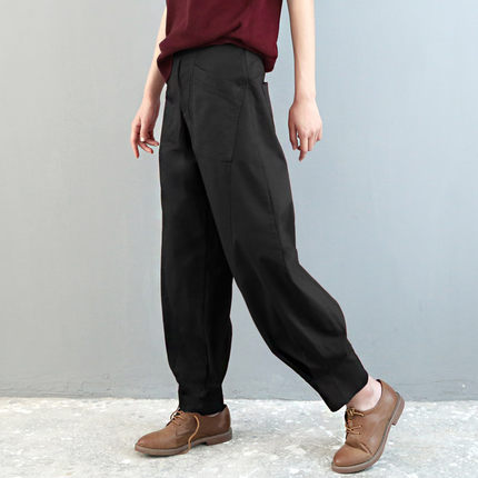 新款灯笼裤女秋冬长裤休闲萝卜裤女秋纯棉中老