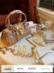 F boutique Anna ແບບດຽວກັນ Ch1oe ອາຍຸກາງປີ Paddington custom-dyed glossy glossy ກະເປົາຖືຫນັງ pu