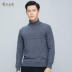 Ordos 1980 18 mùa thu và mùa đông mới áo len sọc cao cổ nam len Áo len Cashmere