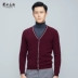 Ordos 18 mùa thu và mùa đông áo len cashmere cổ chữ V nam mới áo len nam trung tuổi Áo len Cashmere