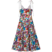 ERDOS stars same style holiday Liberty printed dress for women 24 summer new suspender A-line cake skirt