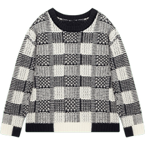 erdosKIDS Ordos childrens clothing medium and large childrens cute plaid embroidery cashmere sweater