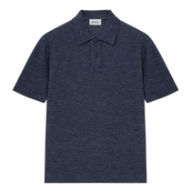 ERDOS casual POLO shirt 2024 early autumn new small lapel mens wool and linen blended short-sleeved T-shirt