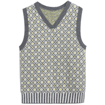Ordos childrens girls vests boys vests 24 autumn and winter new products V-neck all-match college warm knitted