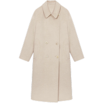 Undyed cashmere coat ERDOS lapel brushed loose mid-length woolen coat 24 autumn and winter new arrival for women