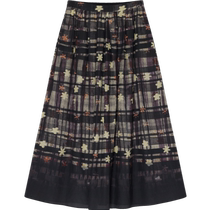 (Same style as the blogger) ERDOS holiday style flower print A-line umbrella skirt 24 summer new elegant womens skirt