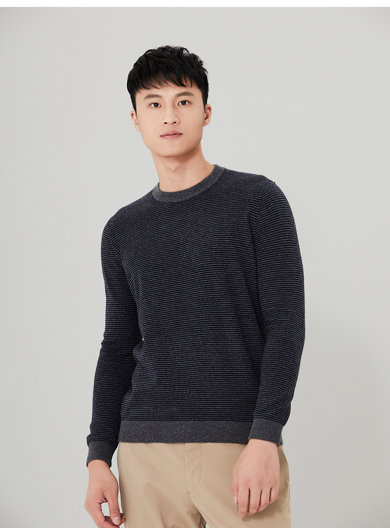 Ordos mùa thu và mùa đông vòng cổ điểm sợi len áo len cashmere nam áo len cổ lọ nam