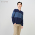 ERDOS mùa thu và mùa đông V-Cổ màu sắc tương phản sọc nam cashmere áo len E174A0013 Áo len Cashmere