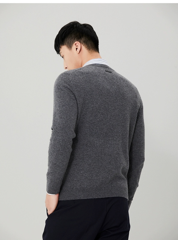 Ordos mùa thu và mùa đông thời trang đơn giản tinh khiết cashmere V-Cổ fancy nam áo len cashmere Q176W1025 quần jean nam ống rộng