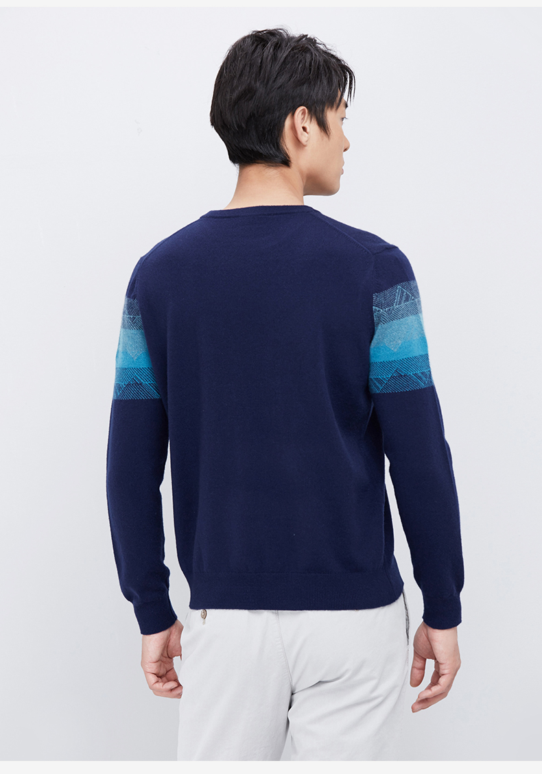 ERDOS mùa thu và mùa đông vòng cổ ảo gradient tinh khiết cashmere nam cashmere áo len E173A0056