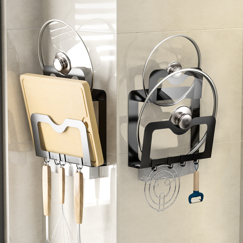 Shelf wall-mounted storage floor shelf with cutting board for cutting board with perforated lid frame with water-receiving box kitchen shelving frame