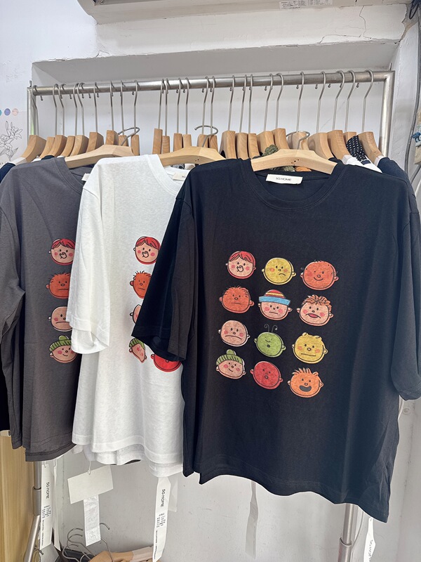 5g Home Summer Thin Thomas Cotton 68% Cotton 32% Polyester Fiber Loose Fit Casual Printed T-Shirt