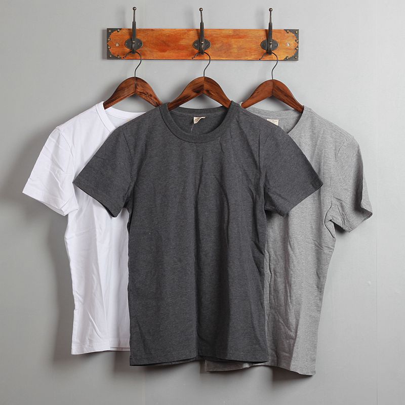 Mùa hè mới áo thun cotton nam tay ngắn đáy quần Slim ngắn tay cổ tròn màu rắn cỡ lớn áo sơ mi nữ đáy T 桖 áo thun có cổ nam
