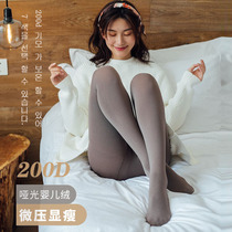  Spring and autumn and winter medium thick 200d baby velvet milk coffee color stockings pantyhose micro-pressure thin white light coffee bottoming socks