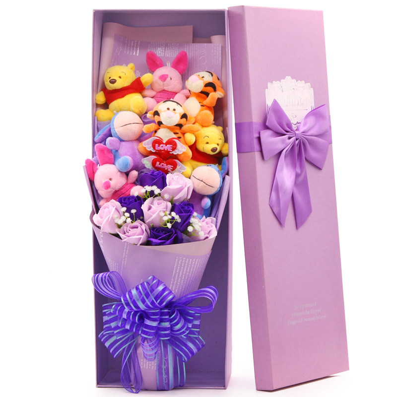 Cartoon bouquet Pijie Little Bear Vini Jumping Tiger Paparazzi Gift Bouquet Gift for girlfriend Classmates Creative Birthday Gifts