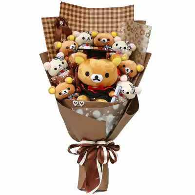 Cartoon bouquet Bear doll doll Special creative birthday gift Graduation commemorative gift for classmate girlfriend