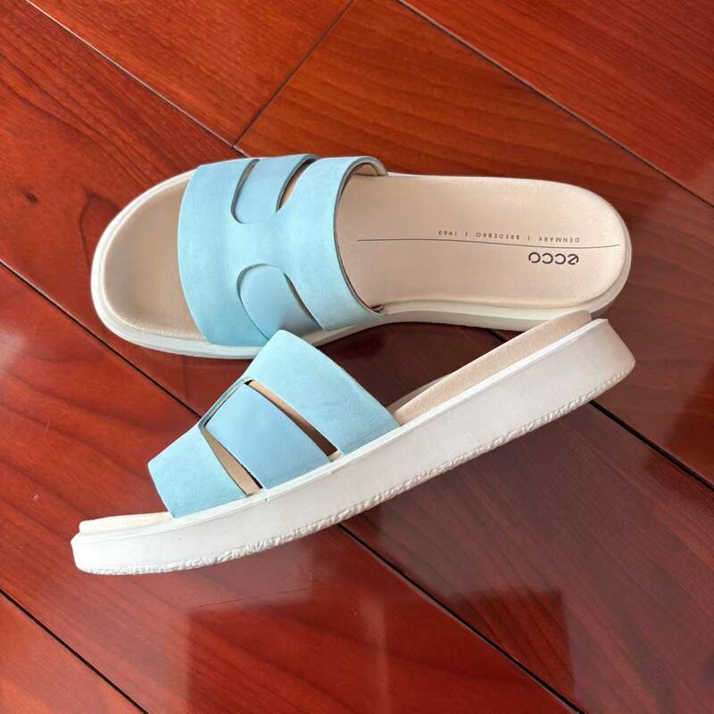 Blue Size 38 Genuine Product in Stock~Ecco 273743 Comfortable Women's Sandals