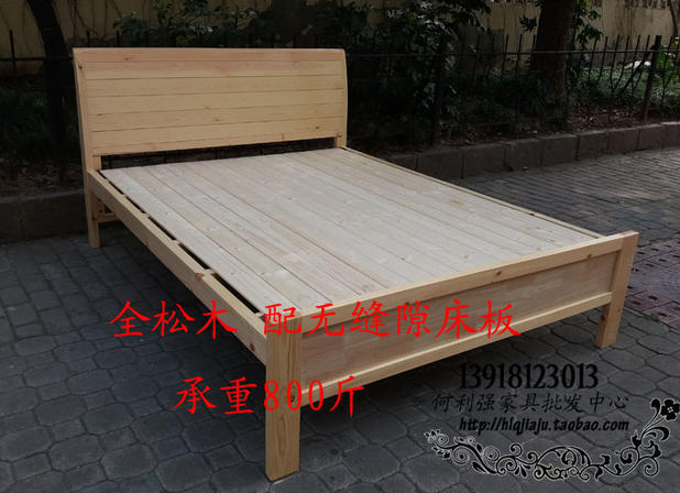 Mới thông suốt tất cả gỗ gỗ giường board giường đôi giường thông gỗ thông giường đơn giường đôi - Giường giường ngủ sắt