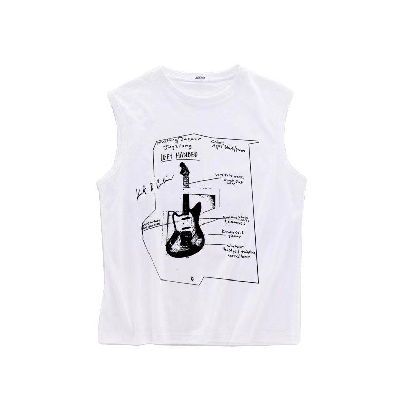 Kurt Cobain Diary Handwritten Guitar Kurt Cobain Nirvana Grunge Thin Soft Summer Vest Sleeveless T-Shirt