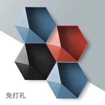 Punch-free toilet creative rack household geometric wall storage rack bedroom living room study wall decoration