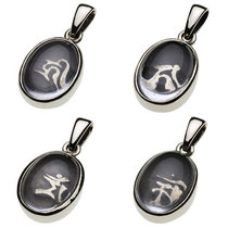 Japanese direct mail Crystal Sanskrit lettering necklace pendant pendant twelve Zodiac life