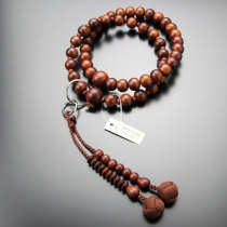 Japans direct mail old shop hand-made red sandalwood silver ring Pure Land school 30000 rosary beads