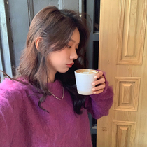 Pullover sweater women 2021 autumn and winter New retro loose fashion lazy wind wear mohair knitted top