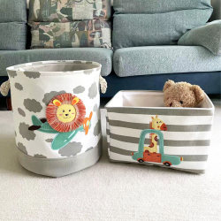 Children's Toy Storage Basket Bin, Baby Dirty Clothes Basket, Cartoon Fabric Plush Storage Doll, Large Capacity