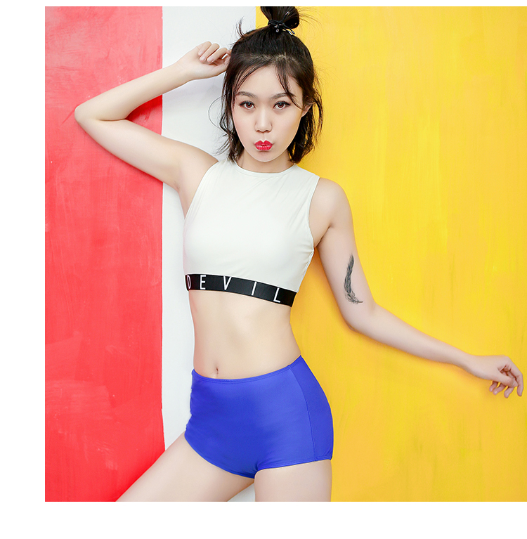 Senmanqi một mình phụ nữ quần bơi eo cao bơi áo tắm nữ bikini chống ánh sáng thân quần bơi hoang dã giảm béo quần bơi - Bộ đồ bơi hai mảnh 	bộ áo tắm 2 mảnh