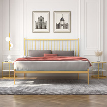 Nordic iron bed small apartment double Windsor bed net red ins modern nano paint Golden carbon steel bed