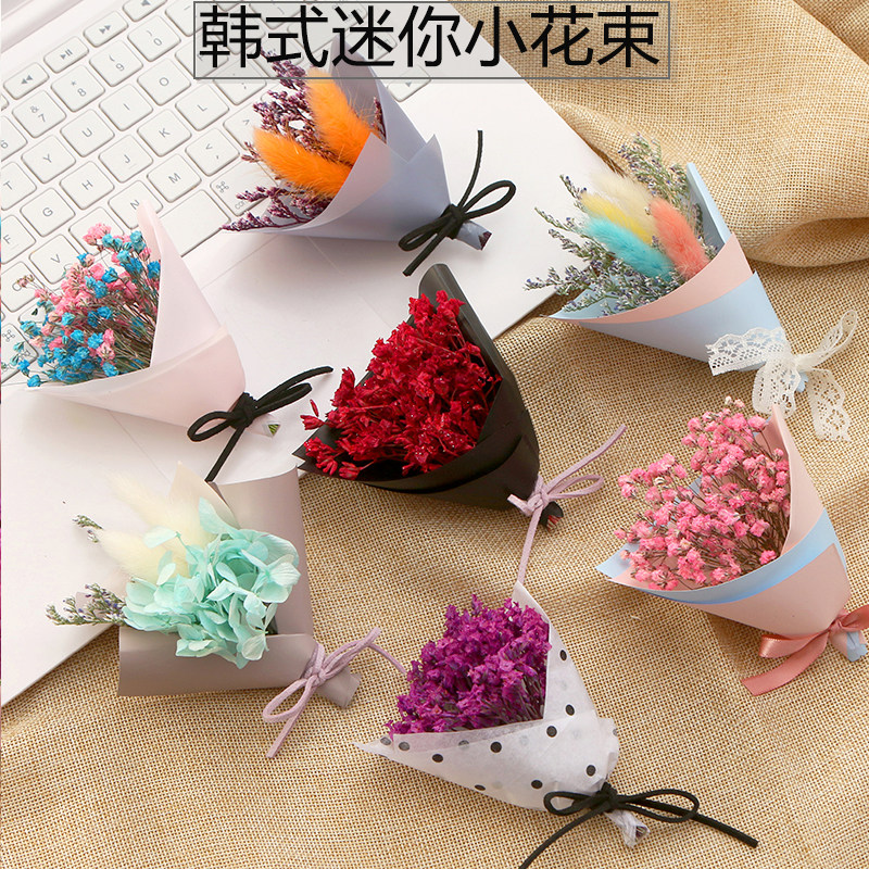 ins little fresh thumbs dry flowers Mini full Star flowers bouquet New wedding accompanied by hand DIY swing to decorate wedding props-Taobao