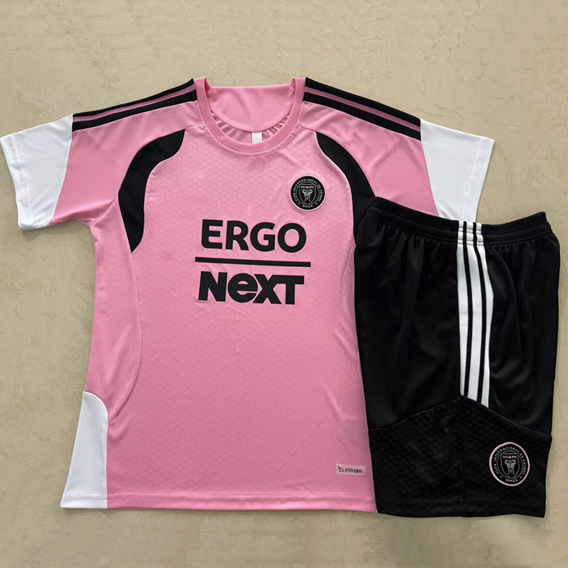 2627 Miami Pink Football Uniform Round Neck Short-Sleeved Fan Men's Breathable Quick-Drying Training Uniform Adult Sports Shorts
