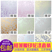 Green fruit diatom film TV background wall paint Lamp pool liquid wallpaper wall printing Water-based environmental protection art paint set