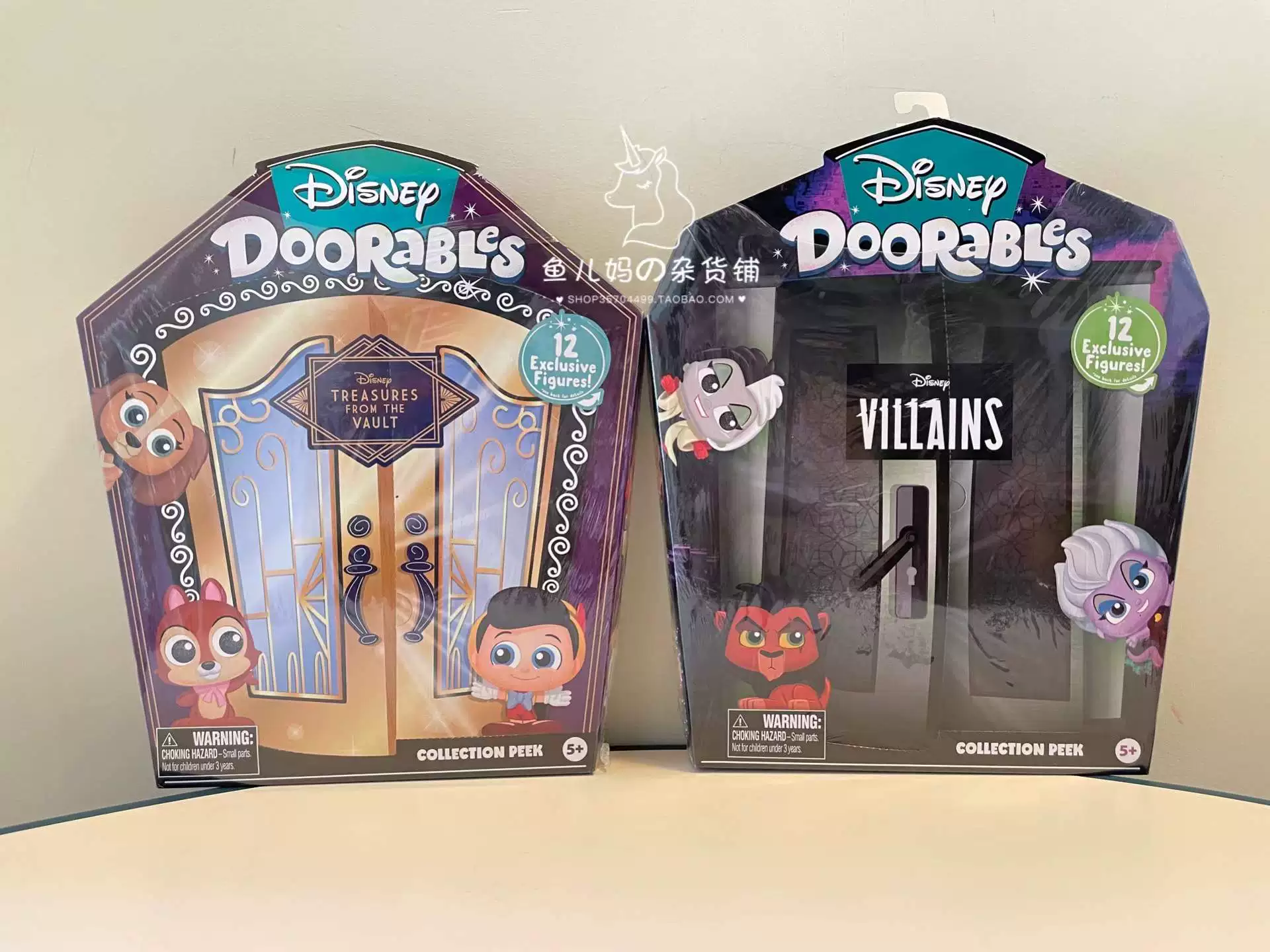 [Qing] Американский DISNEY Doorables Five -Старший персонаж Диснея открывающий дверь сложенный дом скрытая коробка игрушка
