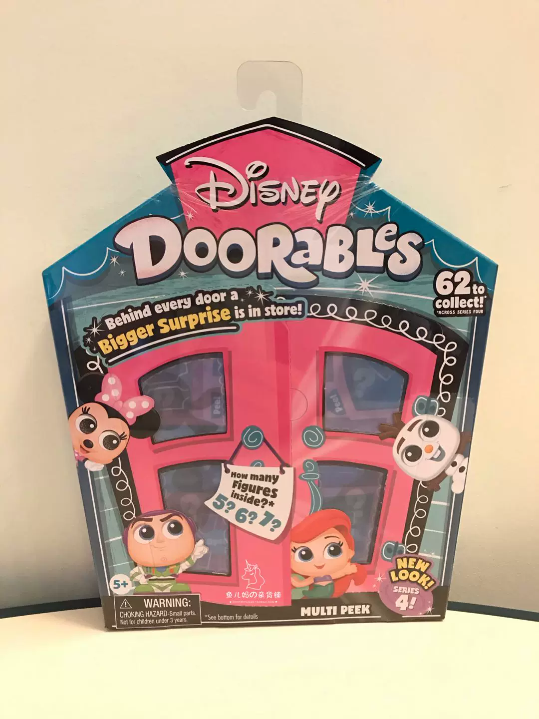 [Qing] Американский DISNEY Doorables Five -Старший персонаж Диснея открывающий дверь сложенный дом скрытая коробка игрушка