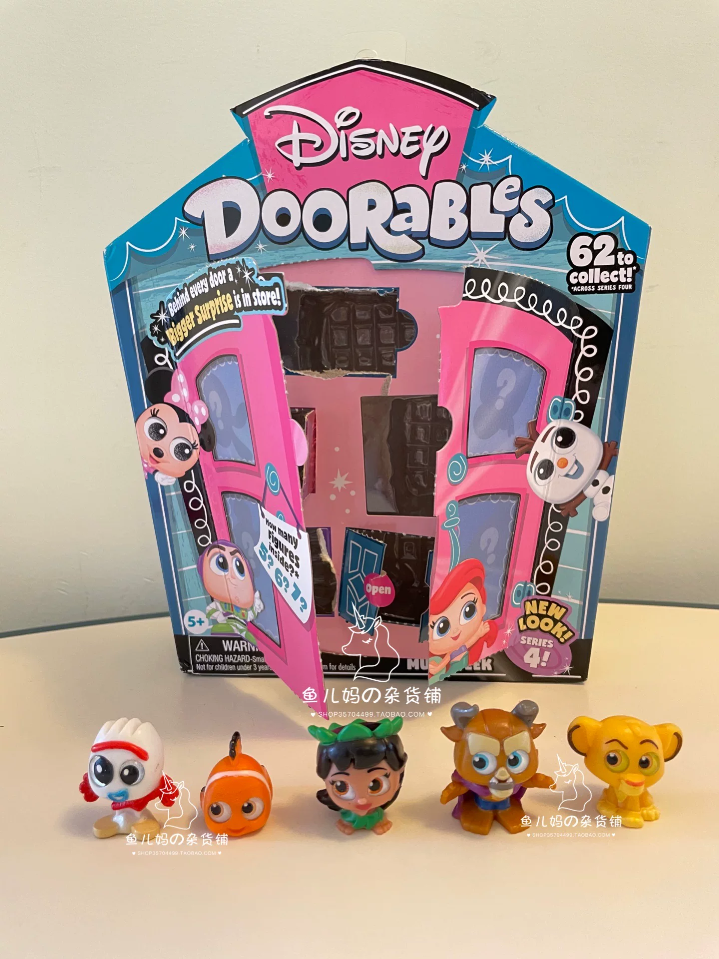 [Qing] Американский DISNEY Doorables Five -Старший персонаж Диснея открывающий дверь сложенный дом скрытая коробка игрушка