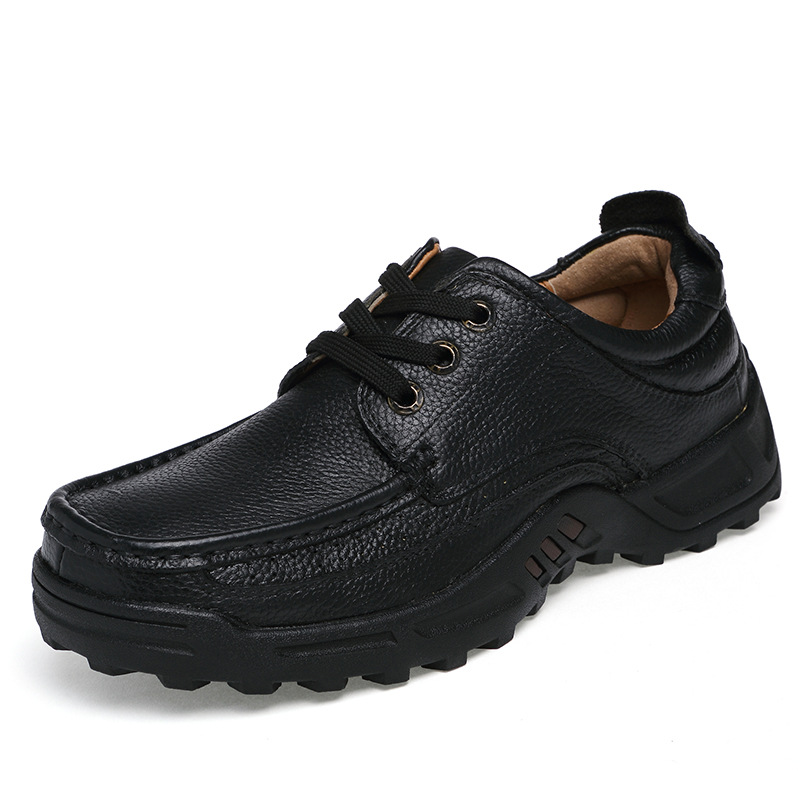 Jiren foreign trade 2020 autumn and winter men's new top layer cowhide casual fashion classic breathable wear-resistant plus size leather shoes